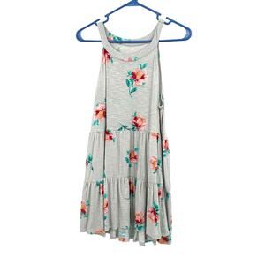 Torrid Super Soft Knits Size 1‎ XL Sleeveless Blouse Tank Top Shirt Gray Floral